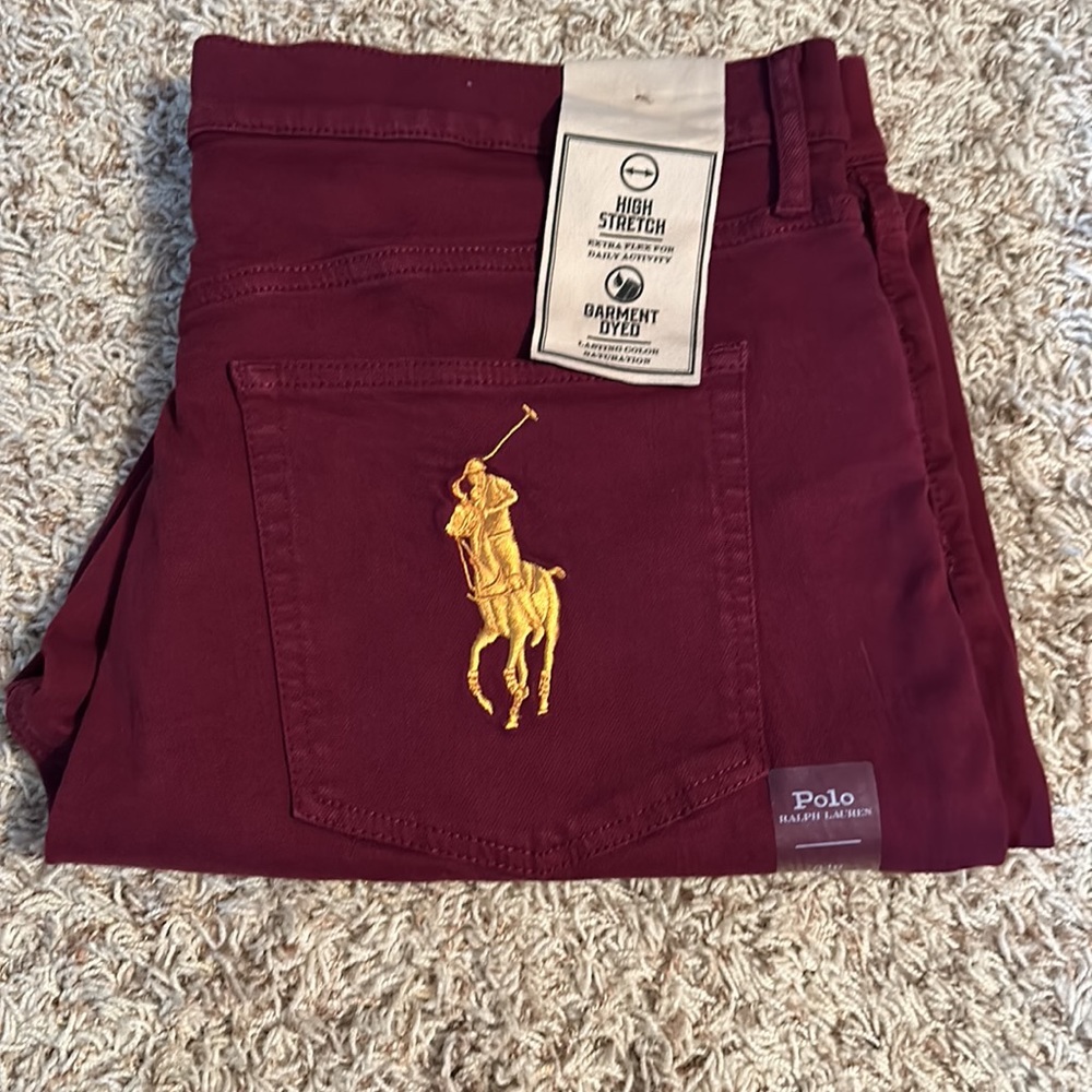 Polo Ralph Lauren - The Tompkins Skinny High Rise Ankle - Wine - Size 34